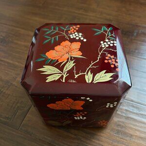 Japanese Jubako laquer candy dish jewelry box bento boxes 3 tier with lid